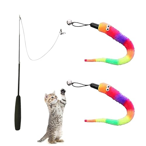 77cm Katzenangel,Katzenspielzeug Angel,Cat Toy,Katzenangel Stabil,Katzen Angel,Federn,Federspielzeug,Interaktives Katze Spielzeug Katzen Spielstab...