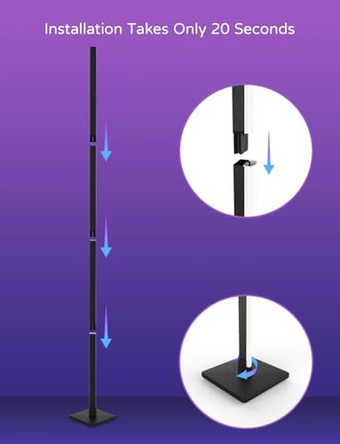 Led Floor Lamp,60 Inch Corner Lamp Compatible with Alexa and Google Assistant,4 Segment Detachable Corner Light with Square Base for Living Room and Bedroom Ambient Lighting