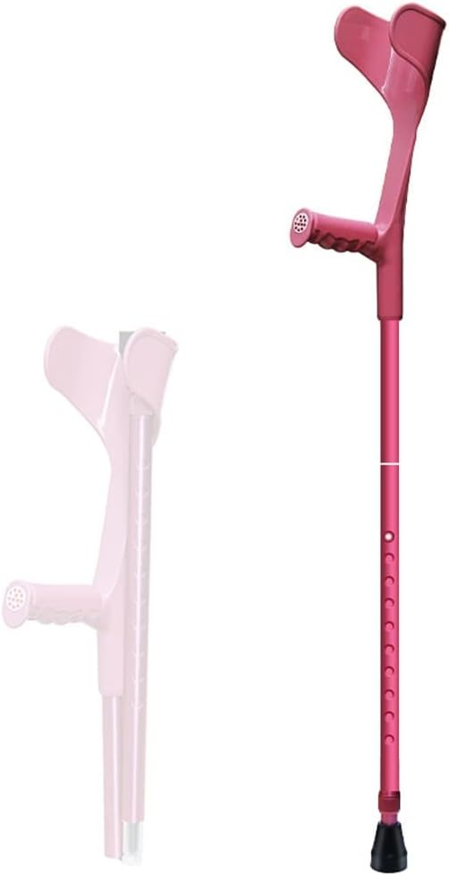 Forearm Crutch, Folding Aluminum Crutch, Height Adjustable Crutch for Adults, for Adults and Children with Heights 4'7" - 6'1", Black/Pink/Blue