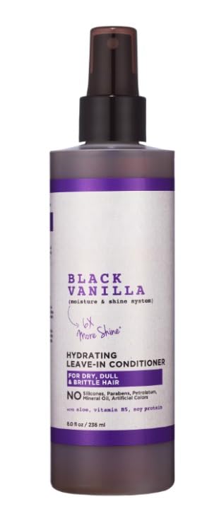 Black Vanilla Hydrating Leave In Conditioner, for Curly Hair, with Aloe, 8 fl oz