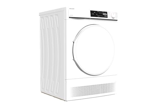 Sharp KD-NCA8S7PW91-DE Kondenstrockner Frontlader, 8 kg, 15 Trockenprogramme inkl. 12-Minuten-Schnelltrocken, Schontrommel, LED-Innenbeleuchtung, Kindersicherung, Weiß – Bild 2