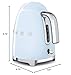 SMEG 50's Retro Style Electric Water Kettle with Automatic Shutoff, Removable Base, and Water Indicator, KLF03PBUS, Pastel Blue