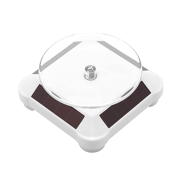 ALTRONA Solar Display Stand Turn-Table 360 Degree Rotating Display Stand for Jewellery,Phone,Showpiece,Showcase,Watch(Silver)-image-7