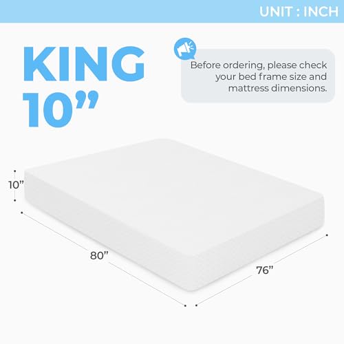 Image of Neo Sleep 10 Inch King Cooling Gel Memory Foam Mattress, Medium Feel Comfort & Support with Pressure Relief, Breathable Memory Foam, CertiPUR-US Certified, Mattress in a Box (King, 10 in)