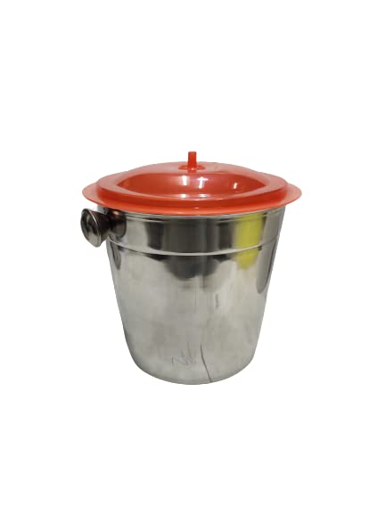 Buy Dynore Stainless Steel Single Wall Ice Bucket with Silicone Lid- 1000 ml, Multicolor at Rs. 149