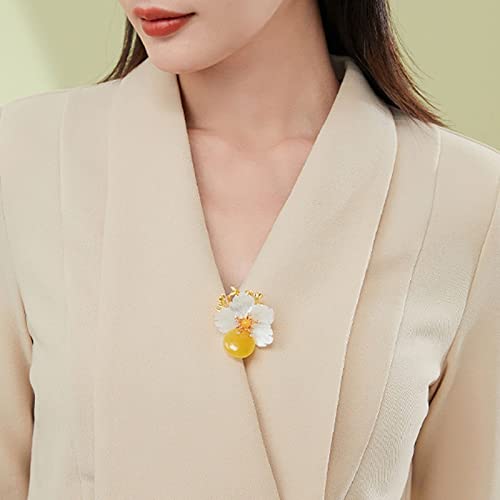 broche, Accesorios de moda for mujer, broche elegante con flor rosa roja, clásico for fiesta, en forma