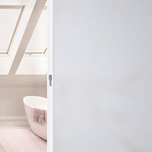 Coavas Non-Adhesive Frosted Privacy Window Film, Self Static Adhesive Cling for Home or Office (White,17.7-by-78.7 Inch)