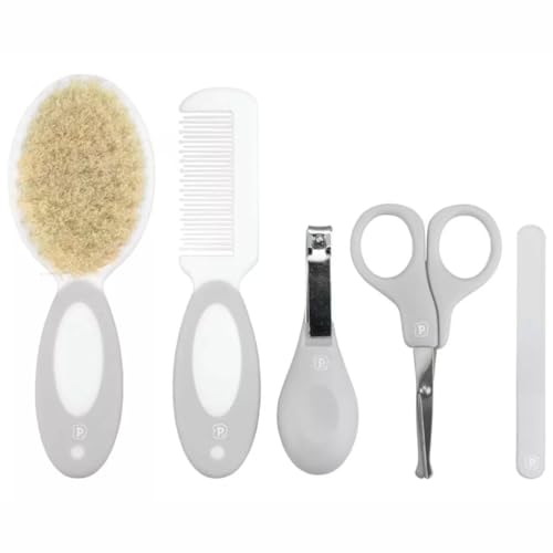 Kit Higiene 5 Peças Para Bebê Com Necessaire Pente Escova Cortador de Unha Tesoura Lixa Pimpolho (CI