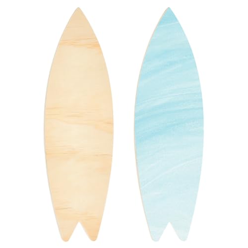 BENECREAT 2 x Recorte de tabla de surf. 30.2x9.5 cm Forma de tabla de surf grande de madera recorte de madera para creación de arte graffiti pintura decoración para colgar en casa