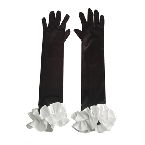 FUYISEN Evening Dress Ruffle Gloves For Women Lady Full Finger Ruffle Gloves Proms Gloves Women Gloves 1920s Women Gloves