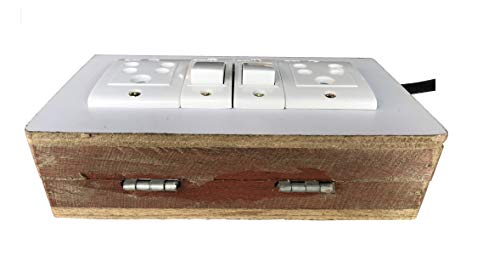 Image of Electric Extension Wooden Board (1 Meter 3Core Wire) (2 Socket 2Switch-7x4x1.5)