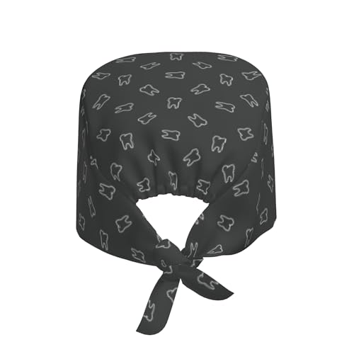 Image of Working Cap Scrub Cap with Sweatband Adjustable Unisex Women Tie Back Hat Nurse Surgical Caps