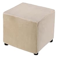 QUARKZMAN 1 Stück Ottomane Schonbezug Hockerbezug, für Länge 33-45.7cm Hocker Hussen für Fußhocker, Stretch Bezug Waschbar Ottomane Abdeckung Überzug Hocker Protector - Kamel