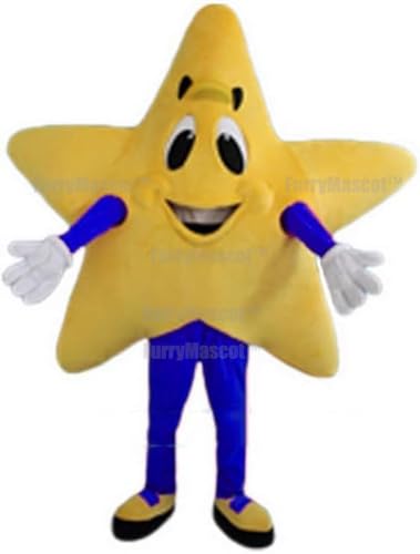 Adult Yellow Twinkle Star with Blue Coat Suit Animal Mascot Costume Birds Party Carnival Costumes