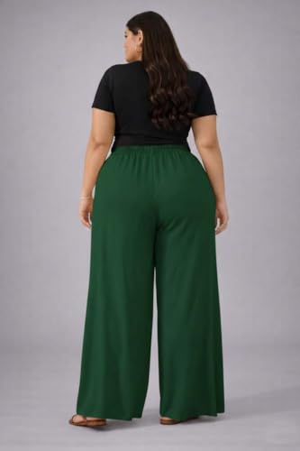 Image of KOTTY Women's Plus Size Wide Leg Pants with Elastic Waist Relaxed Fit Comfortable Casual Travel Wear Style