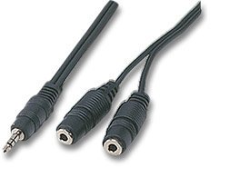 Cable divisor de audio estéreo 3.5mm de 6 pies miniatura 2