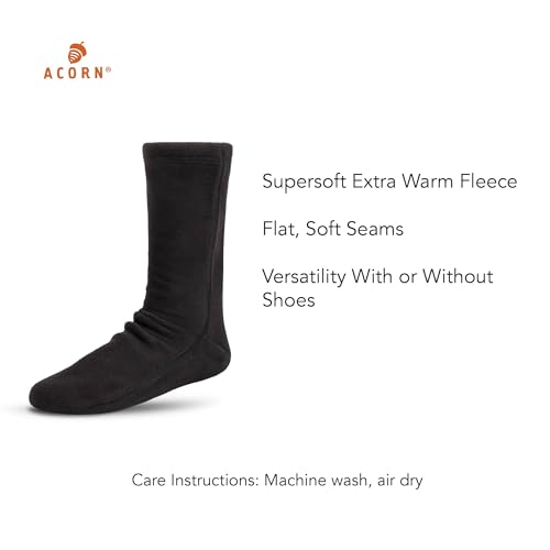 Image of Acorn Mens and Womens Versafit Fleece Sock: Super Soft & Ultra-Warm, Mid-Calf Height, Flat-Flock Seams