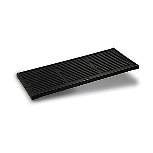 tepro Grillzubehör Guss-Grillrost-Einleger, zum Einlegen in das Rost-in-Rost-System eckig 4 Enders® Guss-Wende-Platte für Gasgrill: KANSAS 3-Brenner, aus Gusseisen, 1/3 Grillfläche, Grill-Zubehör, Grillplatte, massive Grill-Gussplatte, doppelseitig anwendbar, #7880