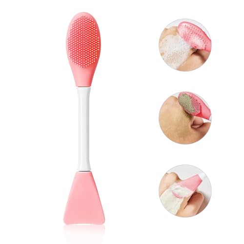 Image of Gleva Silicone Face Mask Brush Beauty Tool, Facial Mud Mask Applicator, Clay Mask Brushes for Girl & Women (Pink 2)