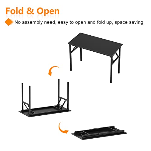 Need Computer Desk Office Desk 62 Inches Folding Table With Bifma Certification Computer Table Dining Table No Install Needed, Black #TOP7