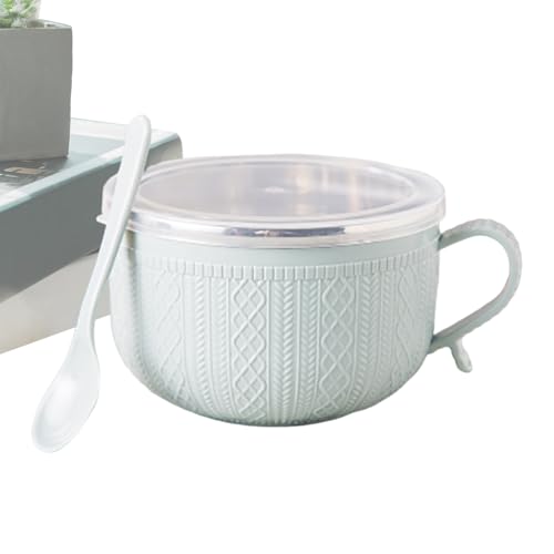 Generisch Tasses à soupe avec anses - 740 ml - Gobelet esthétique et bol avec couvercle - Grande tasse à soupe pour repas - Pour déjeuner, pâtes,...
