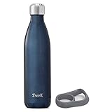 S'well Stainless Steel Water Bottle With Travel Handle - 17 Fl Oz - Blue Suede - Triple-Layered Vacuum-Insulated Containers Keeps Drinks Cold for 41 Hours and Hot for 18 - with No Condensation