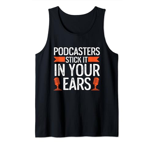 Los podcasters se quedan en los oídos Bloguear audio Camiseta sin Mangas
