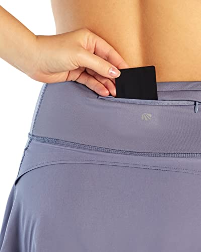 Marika Women's Carla High Rise Skort with Zip Pocket – Tummy Control Tennis & Golf Skirt, Blue Granite, Large - image 6