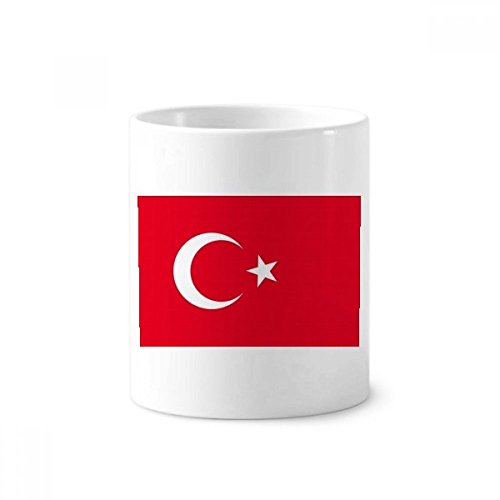 Gobelet en céramique drapeau Turquie, un accessoire chic pour brosses à dents