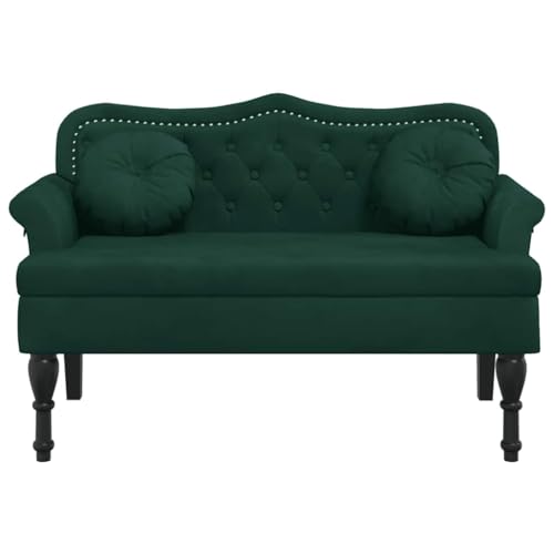 Banco de terciopelo verde oscuro 120cm con patas de madera para salón y comedor 5