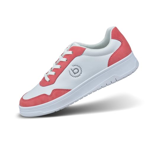 bugatti Damen-Freizeitsneaker mit hellroten Einsätzen,...