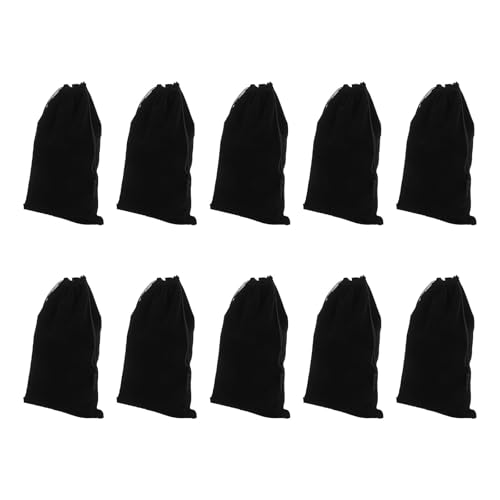 Rangement pour perruques extensions pochette velours noir cordon 20x30