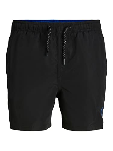 JACK & JONES JPSTFIJI JJSWIM Solid Men's Swimming Trunks S M L XL XXL, Black/Detail: Solid., XL