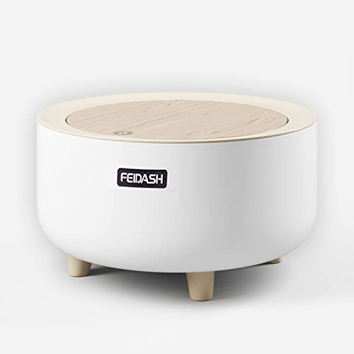 Tischmülleimer mit Deckel in Holzoptik-Mini Mülleimer für Tisch mit Click-System in Premium Qualität - Kosmetikeimer klein 2L Fassungsvermögen-Abfalleimer-Als Tischabfalleimer & Papierkorb klein Cover