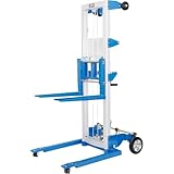 Global Industrial Lightweight Hand Operated Lift Truck with Straddle Legs, 400 Lb. Capacity, 120' Lift Height, for Lifting & Moving Pallets Boxes Bins and More