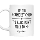 Who Makes The Rules - Personalized Ceramic Coffee Mug - I’m The Oldest Child I Make The Rules 11 Oz Ceramic Mug - Personalized For Family, Sister, Brother, Siblings - Gifts For Christmas, Birthday