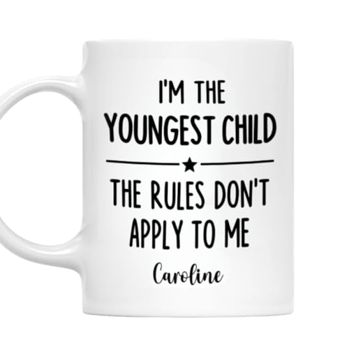 Who Makes The Rules - Personalized Ceramic Coffee Mug - I’m The Oldest Child I Make The Rules 11 Oz Ceramic Mug - Personalized For Family, Sister, Brother, Siblings - Gifts For Christmas, Birthday