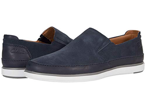 Unstructured by Clarks Bratton Step Men's Suede Slip On Shoes Navy Size 7M2