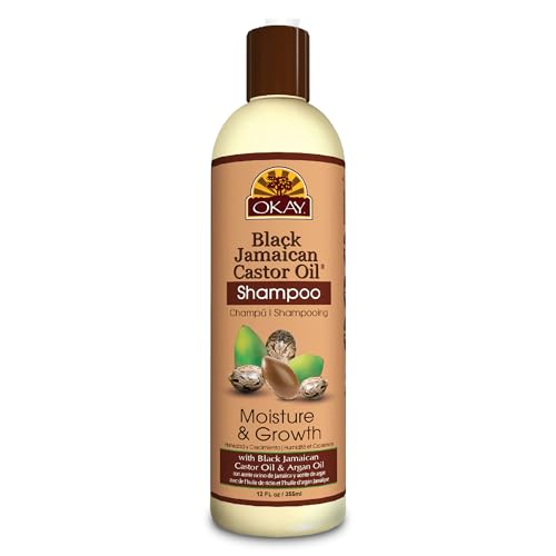 OKAY Black Jamaican Castor Oil Shampoo - Jamaican Castor Shampoo for Hair Health, Natural Moisturizing Cleanser to Strengthen & Restore Damaged Hair for Women & Men - 12 fl oz (Pack of 1)
