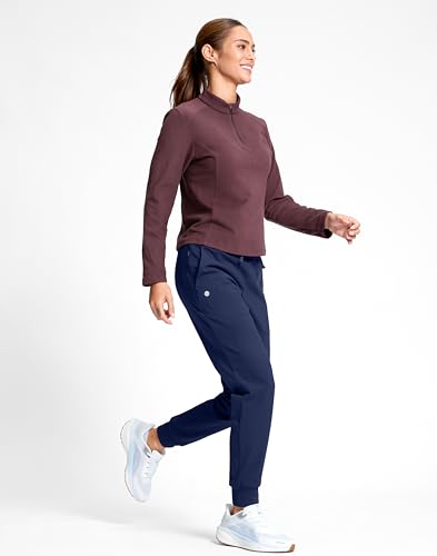 Image of G Gradual Women's Fleece Lined Joggers with Zipper Pocket Water Resistant Running Hiking Pants Winter Warm Thermal Sweatpants
