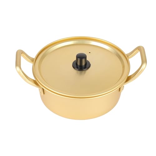 Olla de Fideos Ramen Coreanos Hecha de Aluminio Amarillo, Olla de Fideos Coreanos, Olla de Fideos Ramen, Olla de Aluminio Amarilla que Se Puede Usar (16cm)