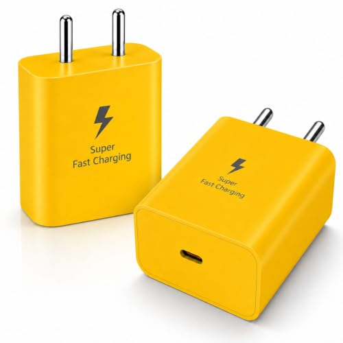 Image of Samsung 25W USB-C Fast Charger, PD 3.0 PPS Wall Adapter Type-C Power Delivery for Galaxy S24 /S23 /S22 /S21 /Note 20 /Tab, Original Type C Charger for Android Phones & Tablets -oo Yellow