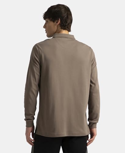 Image of Jockey 3914 Men Super Combed Cotton Rich Solid Full Sleeve Polo T-Shirt with Ribbed Cuffs