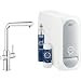 Produktbild GROHE Blue Home - Starter Kit (L- Auslauf, 3 gefilterte und gekühlte Wasserarten, mit herausziehbarem Mousseur, Schwenkbereich 360°), chrom, 31539000