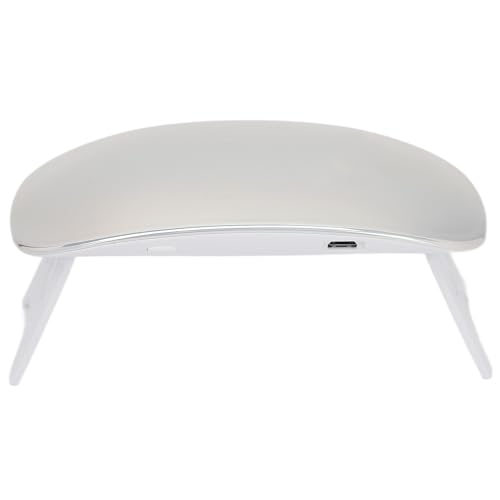 Nail Lamp, Fast Curing Foldable Timing Function Nail Light Handheld 6W Manicure Home Use (Silver)
