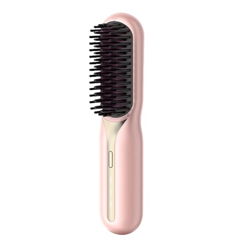 Image of Cordless Hair Straightener Comb,Portable Curling Iron for Travel,Anti-Scald Rechargeable Straightening Hot Comb