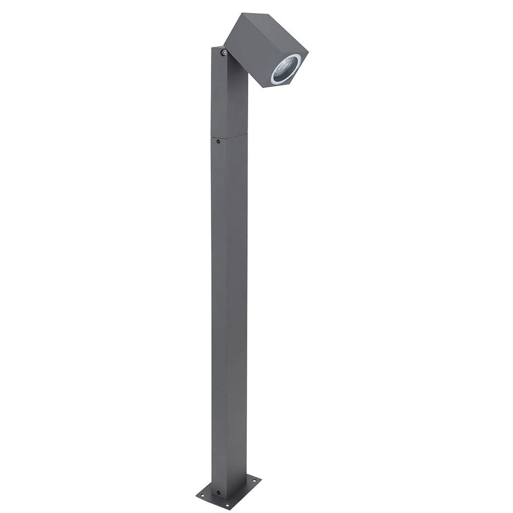 Wegeleuchten Außen anthrazit Garten Stehlampe Aussen Außenleuchte Terrasse stehend, schwenkbar, Fernbedienung dimmbar, 1x RGB LED 3,5W, LxBxH 11,5x7,2x80 cm