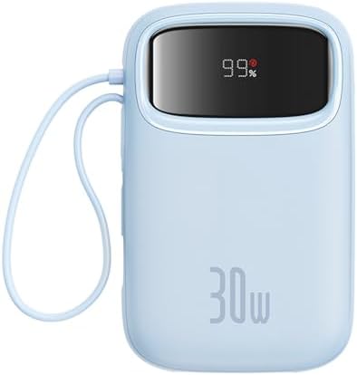 باور بانك بيسوس Qpow2 10000 ميلي امبير في الساعة مع كيبلات USB نو...