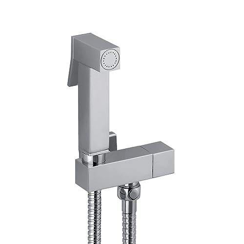 Sphera Set Idroscopino Quadrato con Doccia, Rubinetto Ottone, Flessibile 120 cm, Cromato