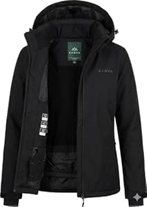 KADVA Edge X Skijacke – Wasserdicht 8000 mm, Atmungsaktiv 5000 g/m², Winddicht & Warm Wattiert mit Kapuze, Schneefang und Reißverschlusstaschen (DE/NL/SE/PL, Alphanumerisch, M, Regular, Regular)